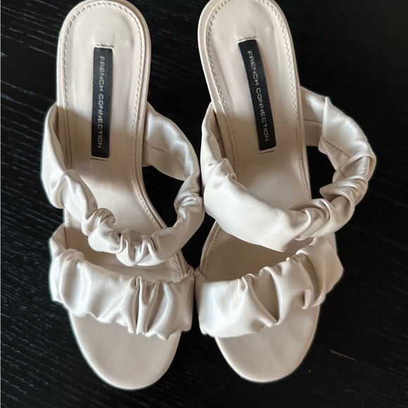 French Connection Ruffled Cream Heels - Picture 14 of 16